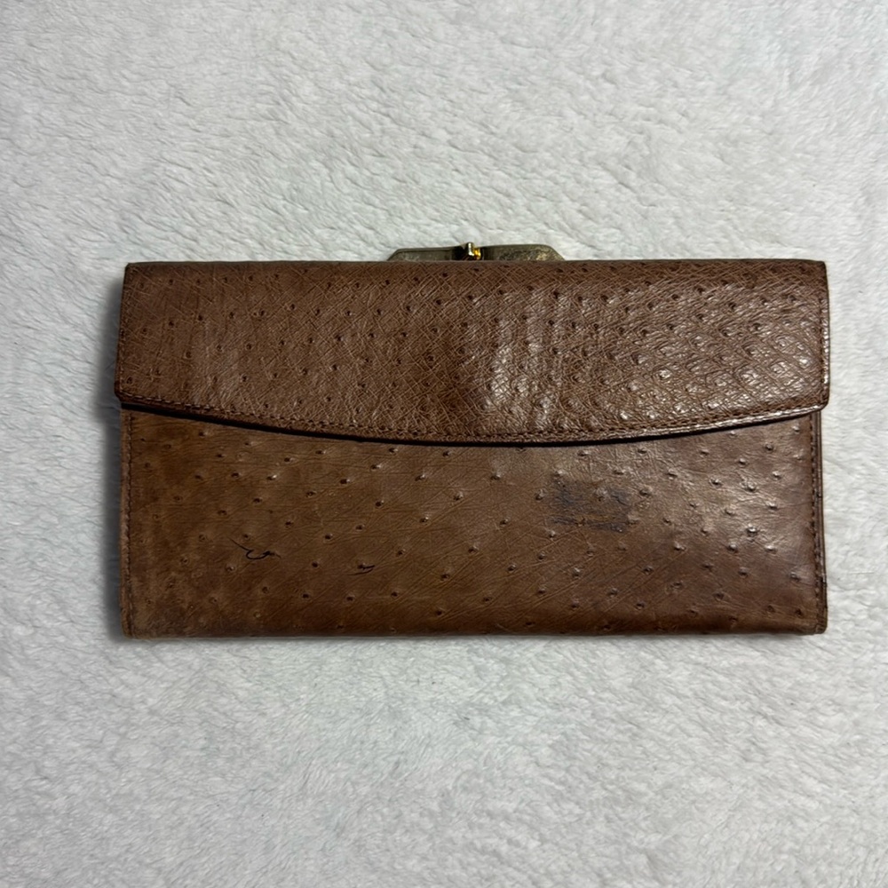 Vintage Genuine Ostrich Exotic Leather Wallet